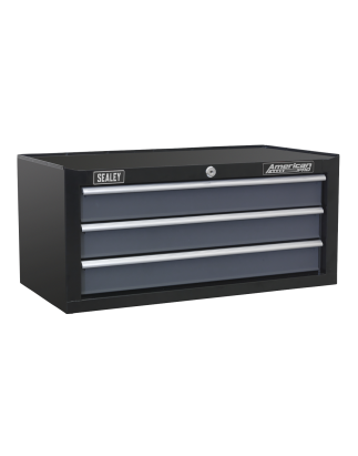 Mid-Box Tool Chest 3 Drawer with Ball-Bearing Slides - Black/Grey