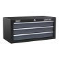 Mid-Box Tool Chest 3 Drawer with Ball-Bearing Slides - Black/Grey