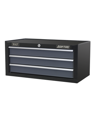 Mid-Box Tool Chest 3 Drawer with Ball-Bearing Slides - Black/Grey