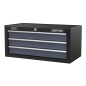 Mid-Box Tool Chest 3 Drawer with Ball-Bearing Slides - Black/Grey