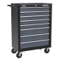 Rollcab 8 Drawer with Ball-Bearing Slides - Black/Grey