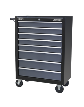 Rollcab 8 Drawer with Ball-Bearing Slides - Black/Grey