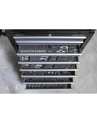 Rollcab 8 Drawer with Ball-Bearing Slides - Black/Grey