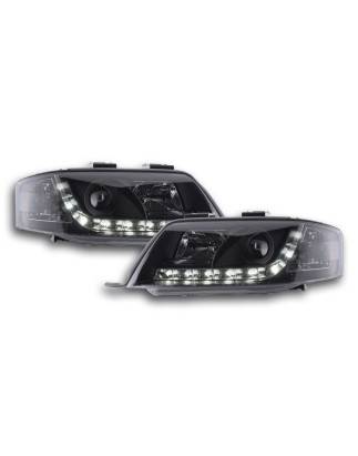 Headlight set Daylight LED daytime running lights Audi A6 4B 97-00 black