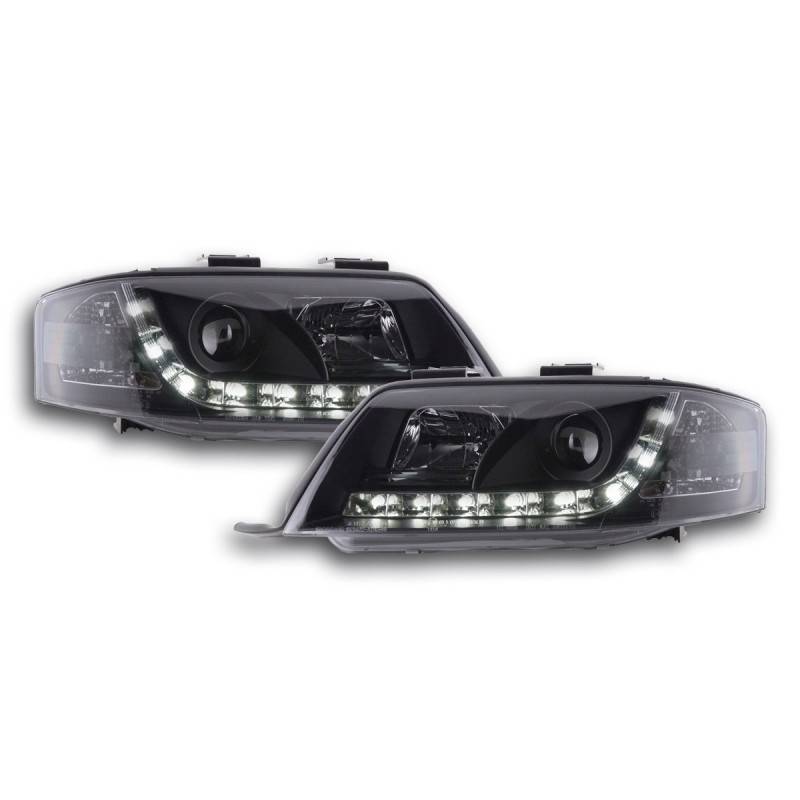 Headlight set Daylight LED daytime running lights Audi A6 4B 97-00 black