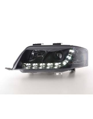 Headlight set Daylight LED daytime running lights Audi A6 4B 97-00 black