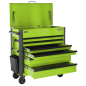 Tool Trolley 6 Drawer with Ball Bearing Slides - Green