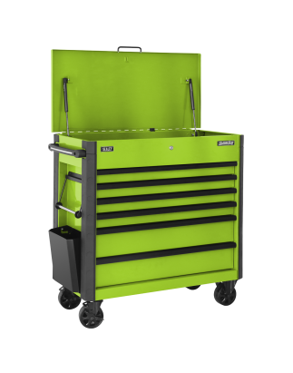 Tool Trolley 6 Drawer with Ball Bearing Slides - Green