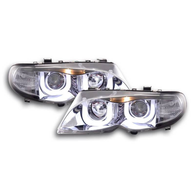 Angel eyes headlights BMW 3er E46 Limo / Touring 02-05 chrome