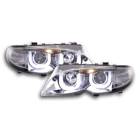 Angel eyes headlights BMW 3er E46 Limo / Touring 02-05 chrome