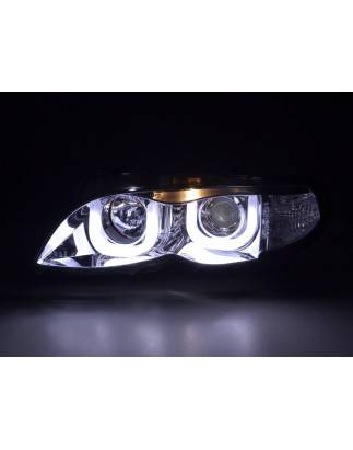 Angel eyes headlights BMW 3er E46 Limo / Touring 02-05 chrome