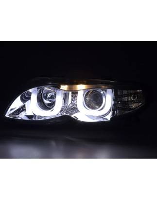 Angel eyes headlights BMW 3er E46 Limo / Touring 02-05 chrome