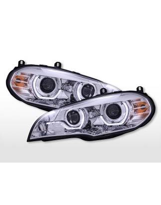 Halogen headlight set with LED parking light BMW X5 E70 2008-2010 chrome