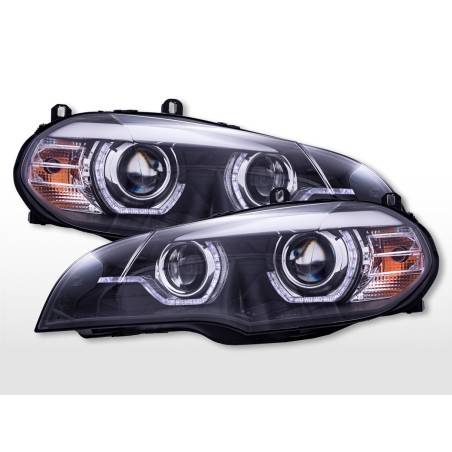 Phares diurnes avec feux de position LED BMW X5 E70 2008-2013 noir