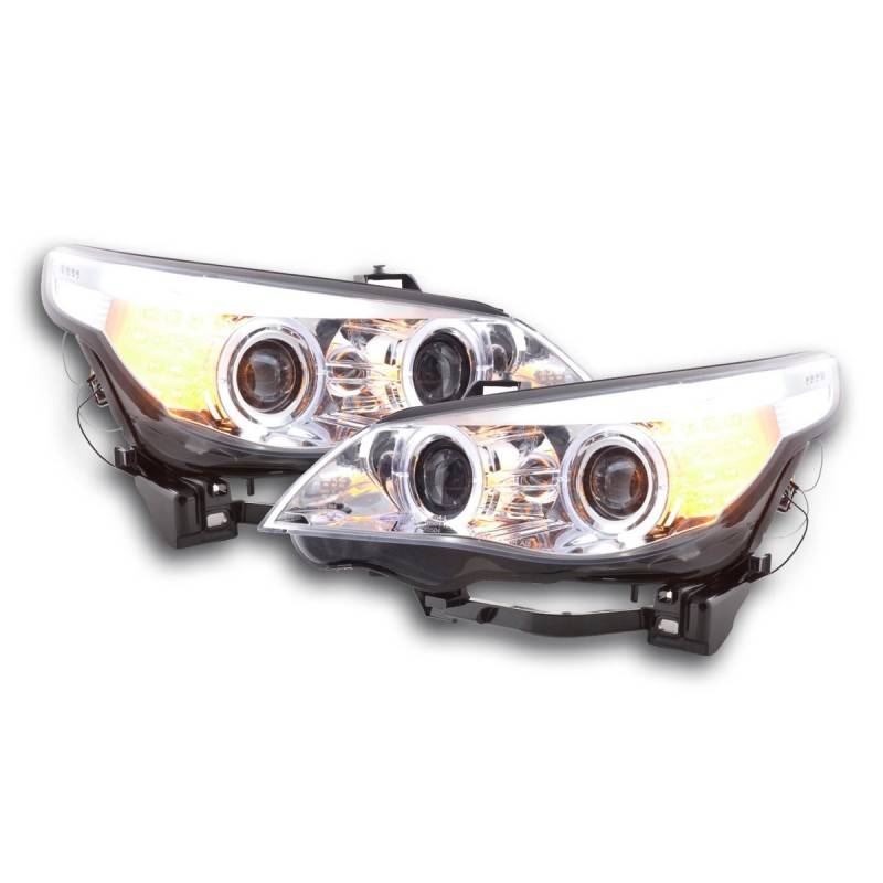 Phares pour BMW Série 5 E60 / E61 03-07 chrome