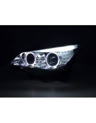 Phares pour BMW Série 5 E60 / E61 03-07 chrome