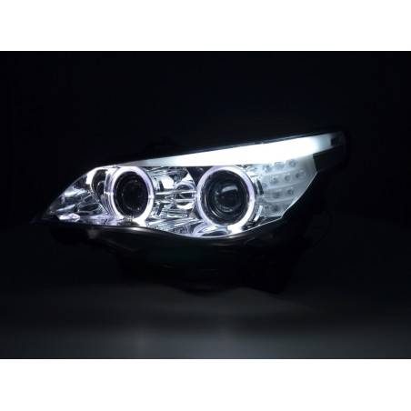 Phares pour BMW Série 5 E60 / E61 03-07 chrome