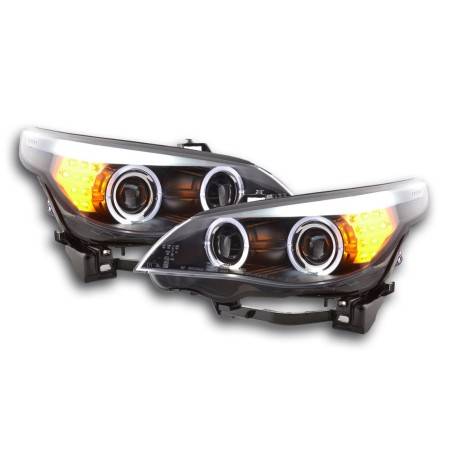 Headlight set BMW 5-series E60 / E61 03-07 black