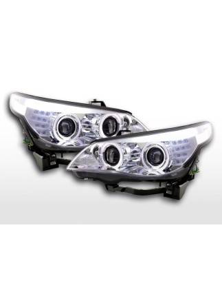 Headlights xenon angel eyes LED BMW 5-series E60 / E61 05-07 chrome