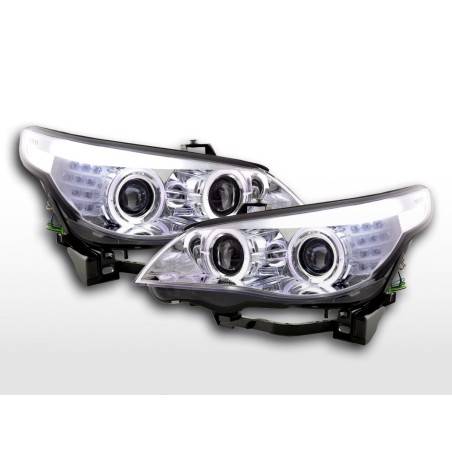 Headlights xenon angel eyes LED BMW 5-series E60 / E61 05-07 chrome