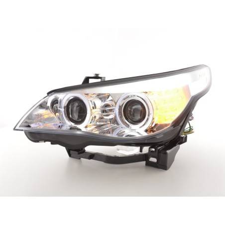 Headlights xenon angel eyes LED BMW 5-series E60 / E61 05-07 chrome