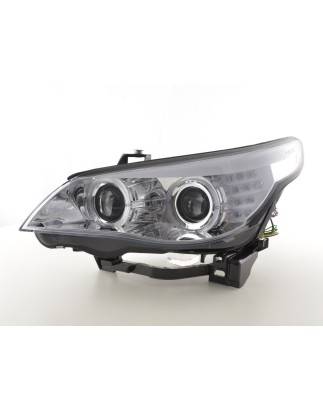 Headlights xenon angel eyes LED BMW 5-series E60 / E61 05-07 chrome