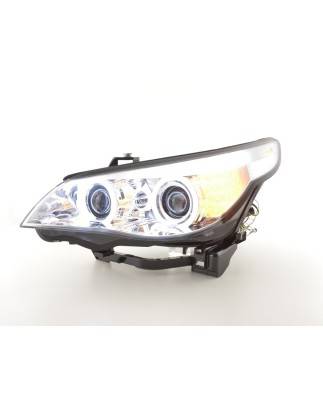 Headlights xenon angel eyes CCFL BMW 5er E60 / E61 05-08 chrome