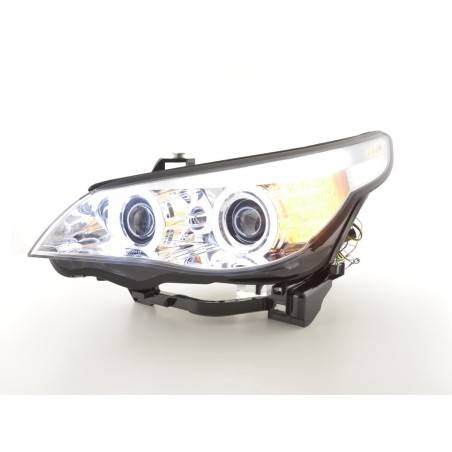 Headlights xenon angel eyes CCFL BMW 5er E60 / E61 05-08 chrome