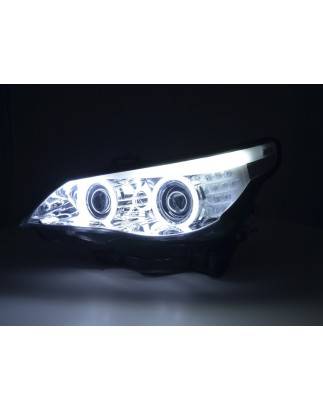 Headlights xenon angel eyes CCFL BMW 5er E60 / E61 05-08 chrome