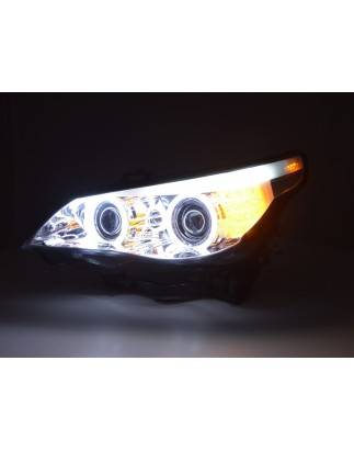 Headlights xenon angel eyes CCFL BMW 5er E60 / E61 05-08 chrome