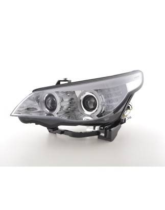 Headlights xenon angel eyes CCFL BMW 5er E60 / E61 05-08 chrome