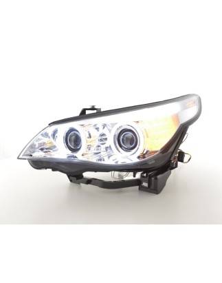 Headlights xenon angel eyes CCFL BMW 5er E60 / E61 03-04 chrome