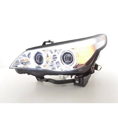 Headlights xenon angel eyes CCFL BMW 5er E60 / E61 03-04 chrome