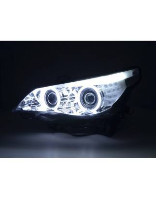 Headlights xenon angel eyes CCFL BMW 5er E60 / E61 03-04 chrome