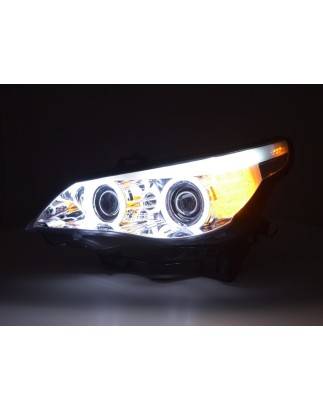 Headlights xenon angel eyes CCFL BMW 5er E60 / E61 03-04 chrome