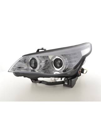 Headlights xenon angel eyes CCFL BMW 5er E60 / E61 03-04 chrome