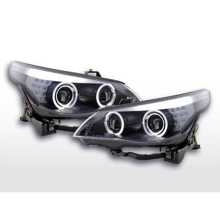 Headlights xenon angel eyes CCFL BMW 5-series E60 / E61 03-04 black