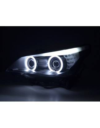 Headlights xenon angel eyes CCFL BMW 5-series E60 / E61 03-04 black