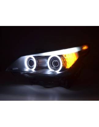 Headlights xenon angel eyes CCFL BMW 5-series E60 / E61 03-04 black