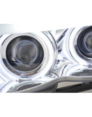 Headlights set Xenon Daylight CCFL DRL look BMW X5 E53 04-06 chrome