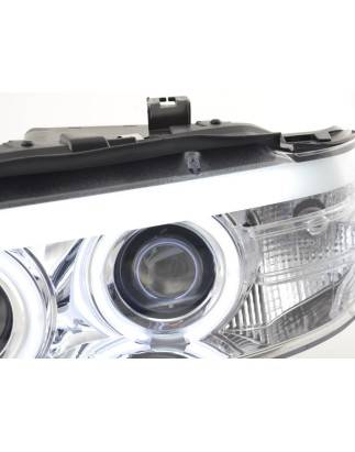 Headlights set Xenon Daylight CCFL DRL look BMW X5 E53 04-06 chrome