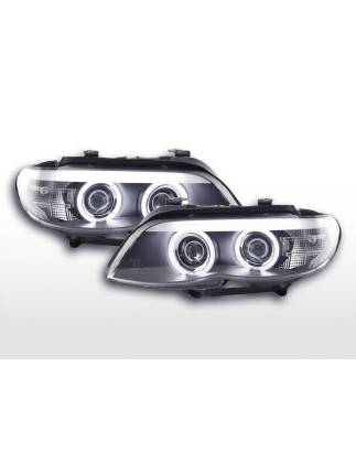 Headlight set Xenon Daylight CCFL DRL look BMW X5 E53 04-06 black