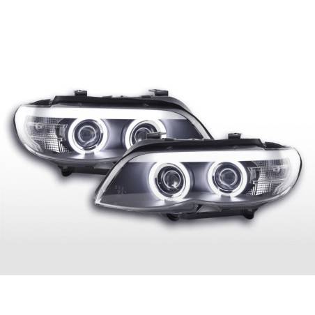 Headlight set Xenon Daylight CCFL DRL look BMW X5 E53 04-06 black