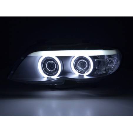 Headlight set Xenon Daylight CCFL DRL look BMW X5 E53 04-06 black