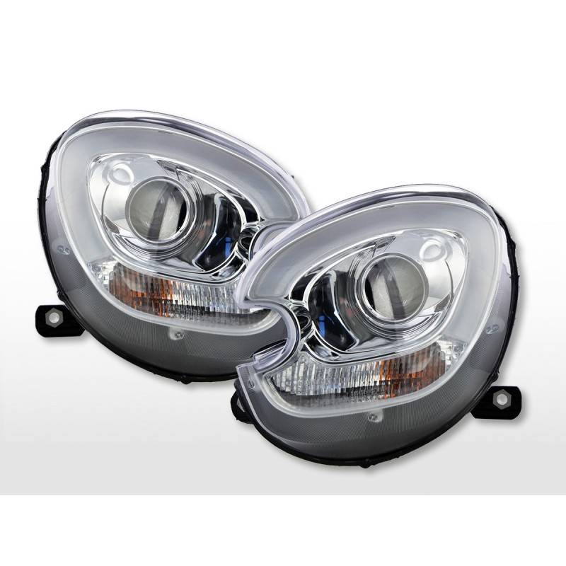 Headlight set Xenon Daylight LED DRL look Mini Countryman (R60) 10-17 chrome