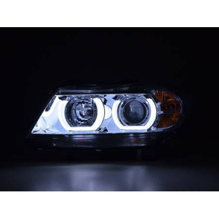 Daylight headlight LED DRL look BMW 3-series E90 / E91 05-08 chrome