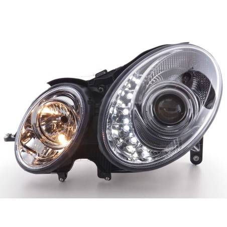 Daylight headlight LED DRL look Mercedes E-Class 211 02-06 chrome