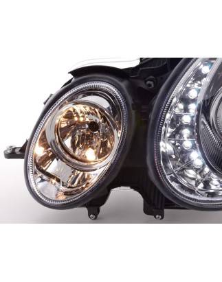 Daylight headlight LED DRL look Mercedes E-Class 211 02-06 chrome