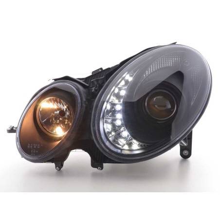 Phare Daylight LED DRL look Mercedes Classe E 211 02-06 noir