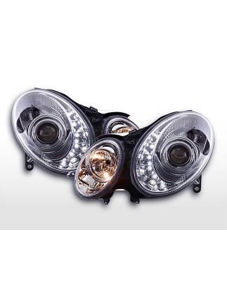 Daylight headlight LED DRL look Mercedes E-Class 211 02-06 chrome